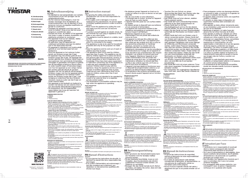 Page 1 de la notice Manuel utilisateur TriStar PD-8772