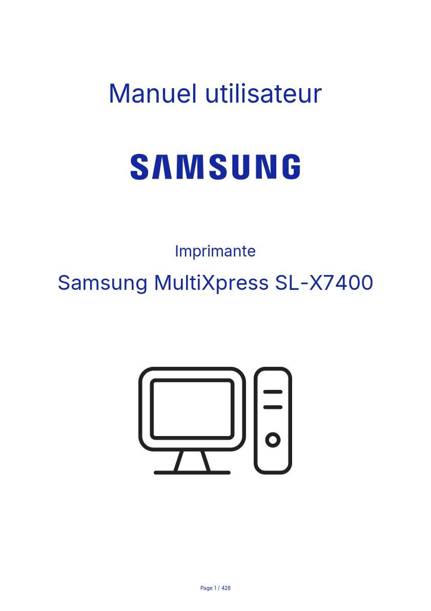 Image de la première page du manuel de l'appareil MultiXpress SL-X7400