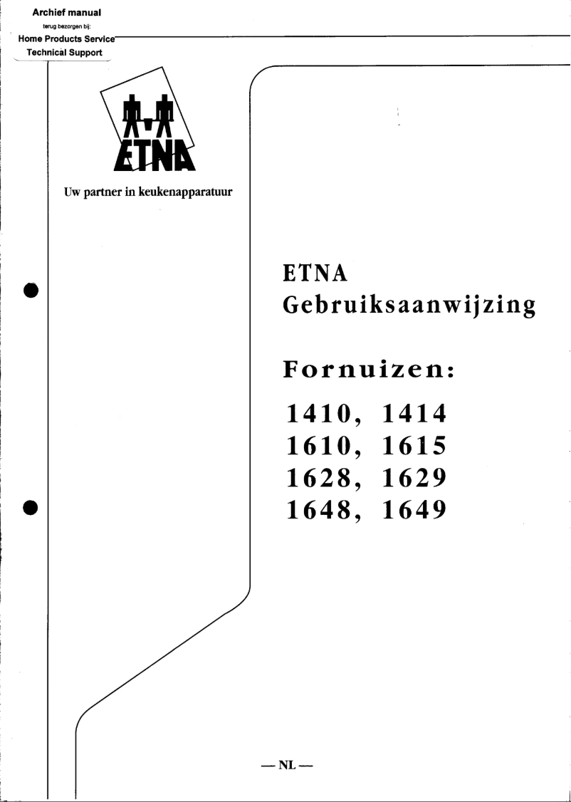 Page 1 de la notice Manuel utilisateur Etna 1615