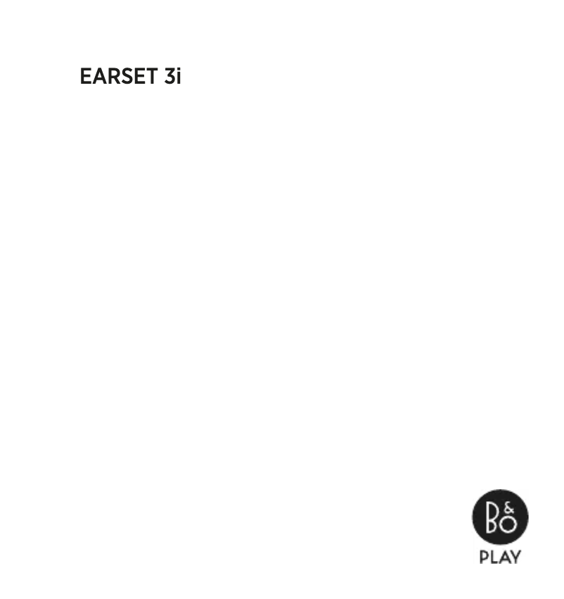 Page 1 de la notice Manuel utilisateur Bang & Olufsen EarSet 3i