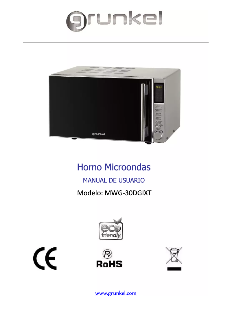 Page 1 de la notice Manuel utilisateur Grunkel MWG-30DGIXT