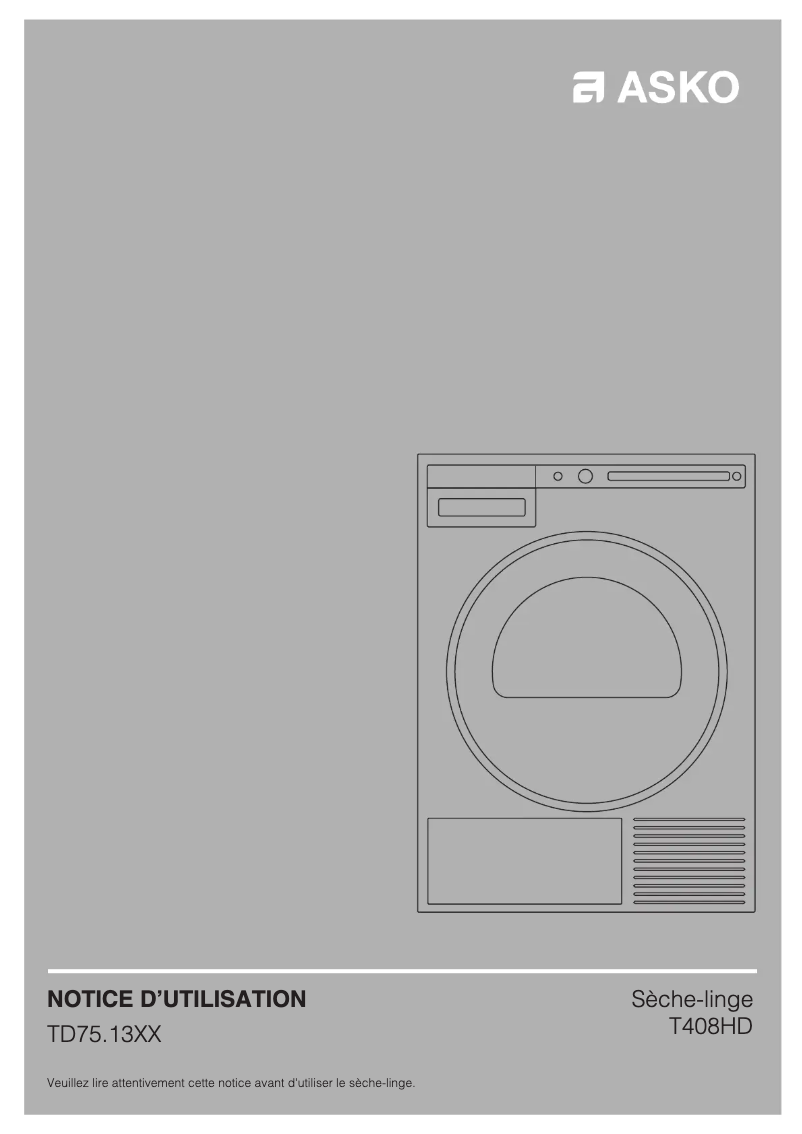 Page n°1 - Fiche technique Asko T408HD.W