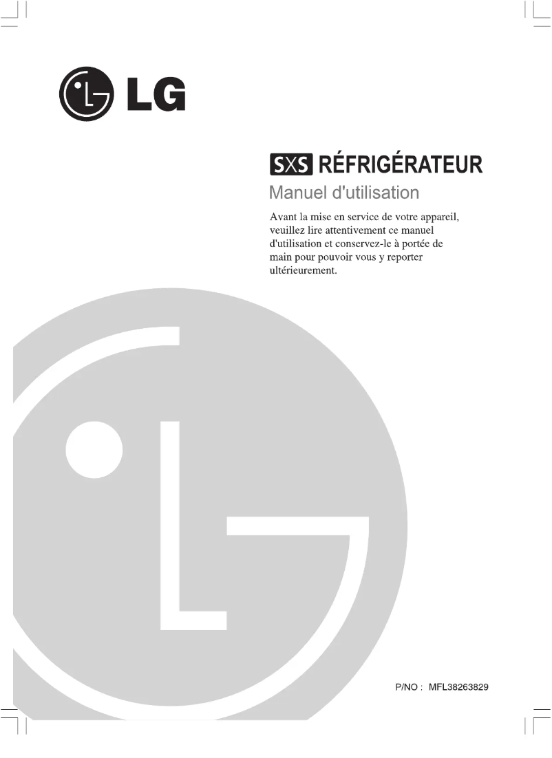 Page 1 de la notice Manuel utilisateur LG GR-P217LGQ