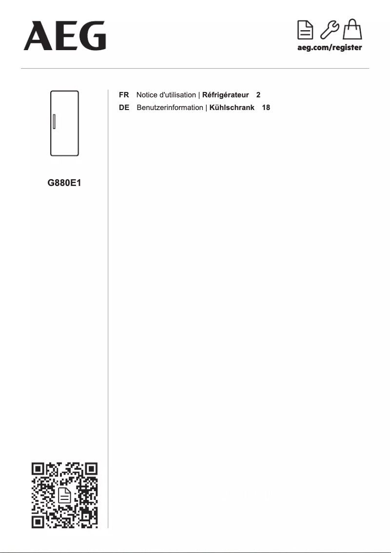 Page n°1 - Manuel utilisateur AEG G880E1