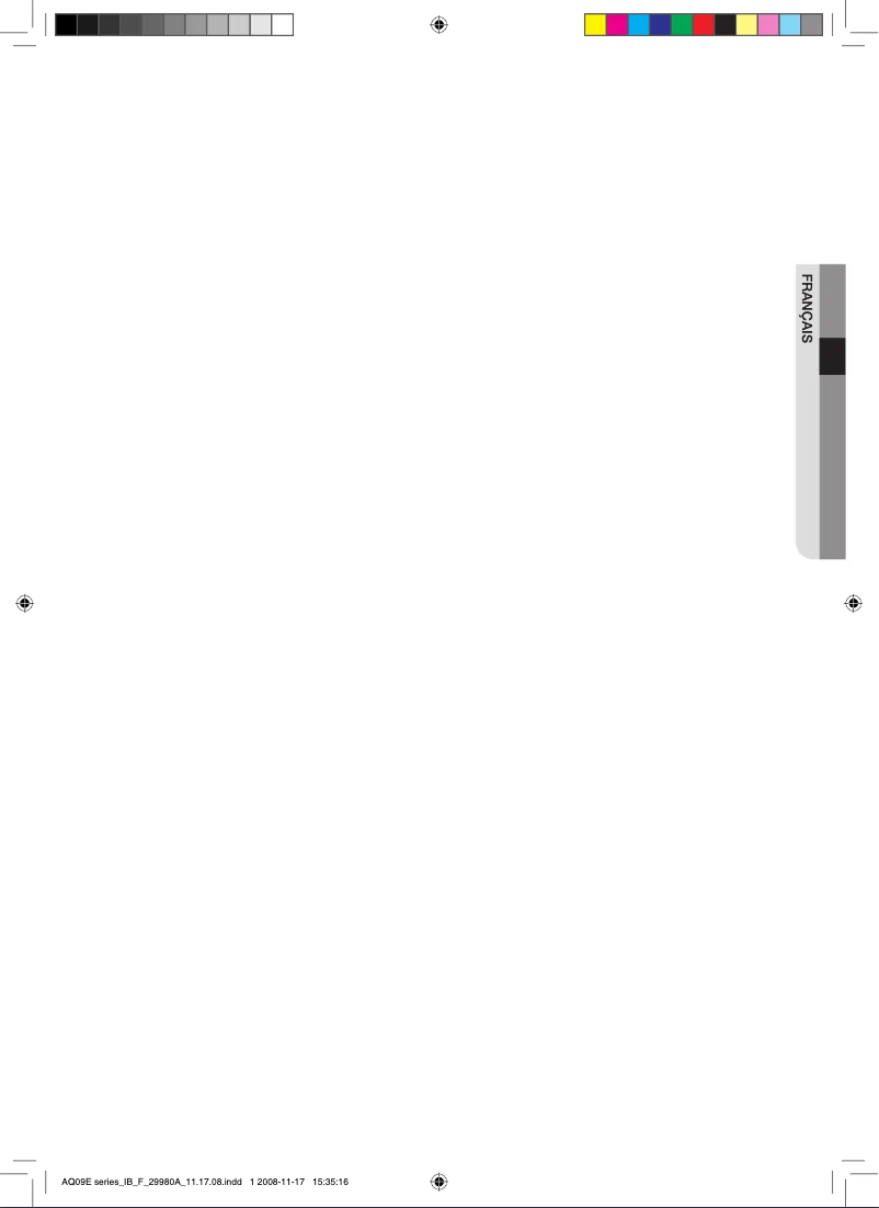 Page 1 de la notice Manuel utilisateur Samsung AQV09EWAN