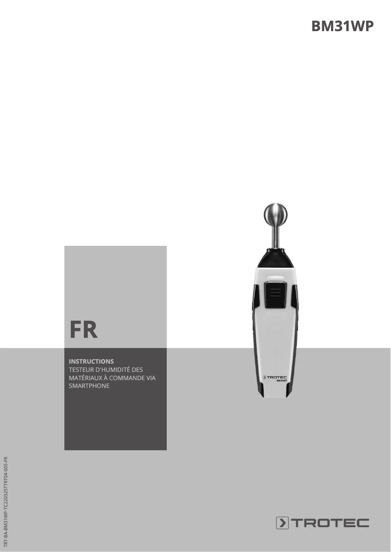 Page 1 de la notice Manuel utilisateur Trotec BM31WP