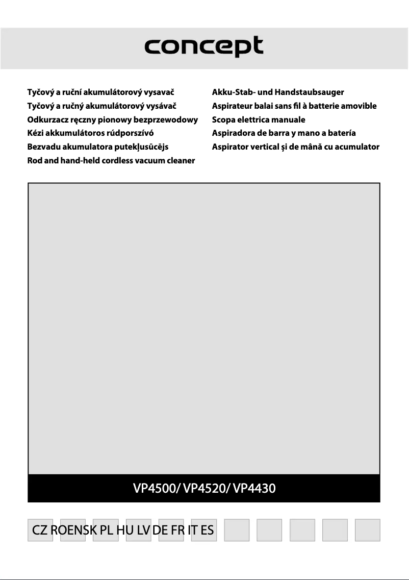 Page 1 de la notice Manuel utilisateur Concept VP4500