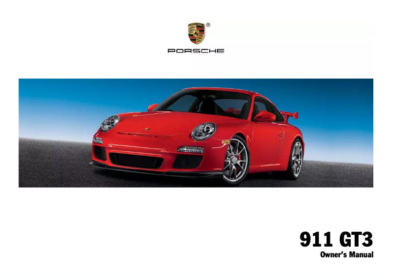 Image de la première page du manuel de l'appareil 911 GT3 (2009)