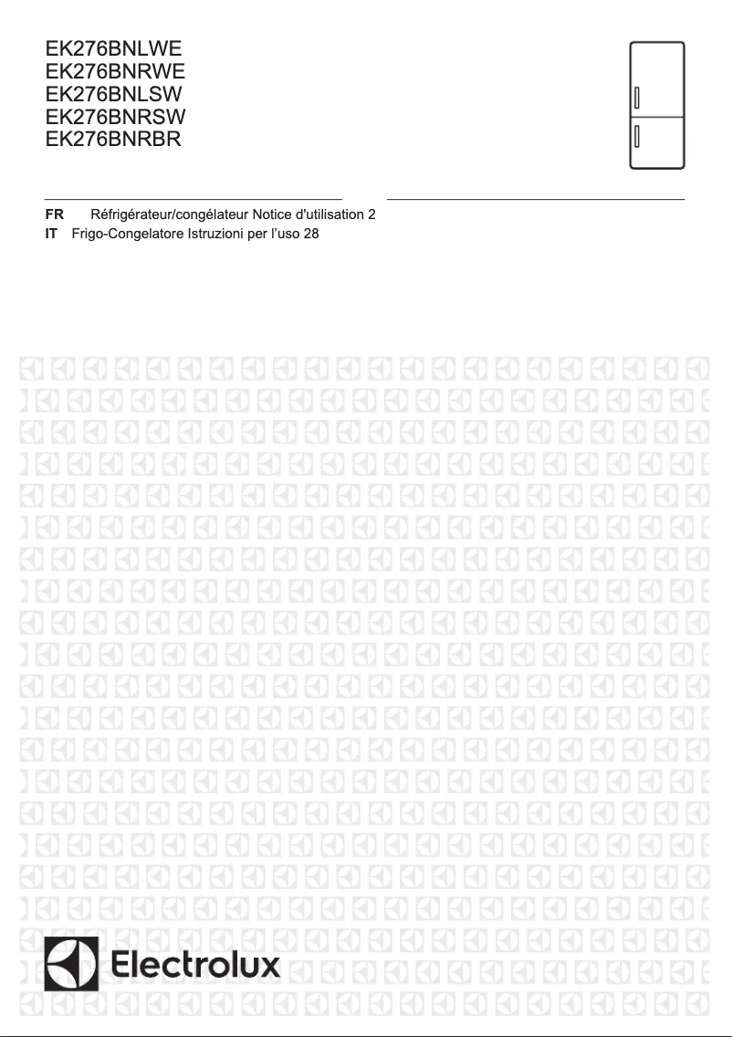 Page 1 de la notice Manuel utilisateur Electrolux EK276BNRSW