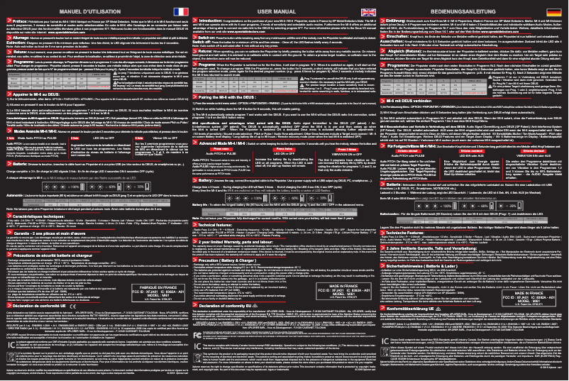 Page 1 de la notice Manuel utilisateur XP Pinpointer MI-4