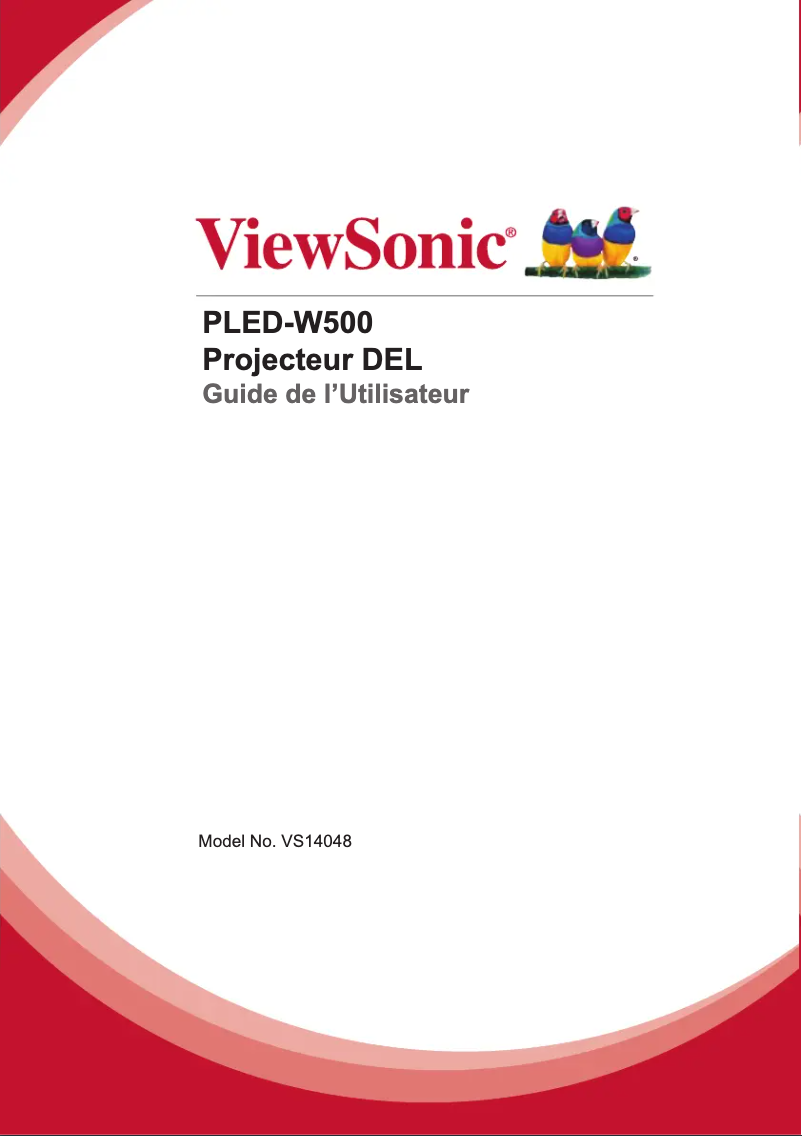 Page n°1 - Manuel utilisateur Viewsonic PLED-W500
