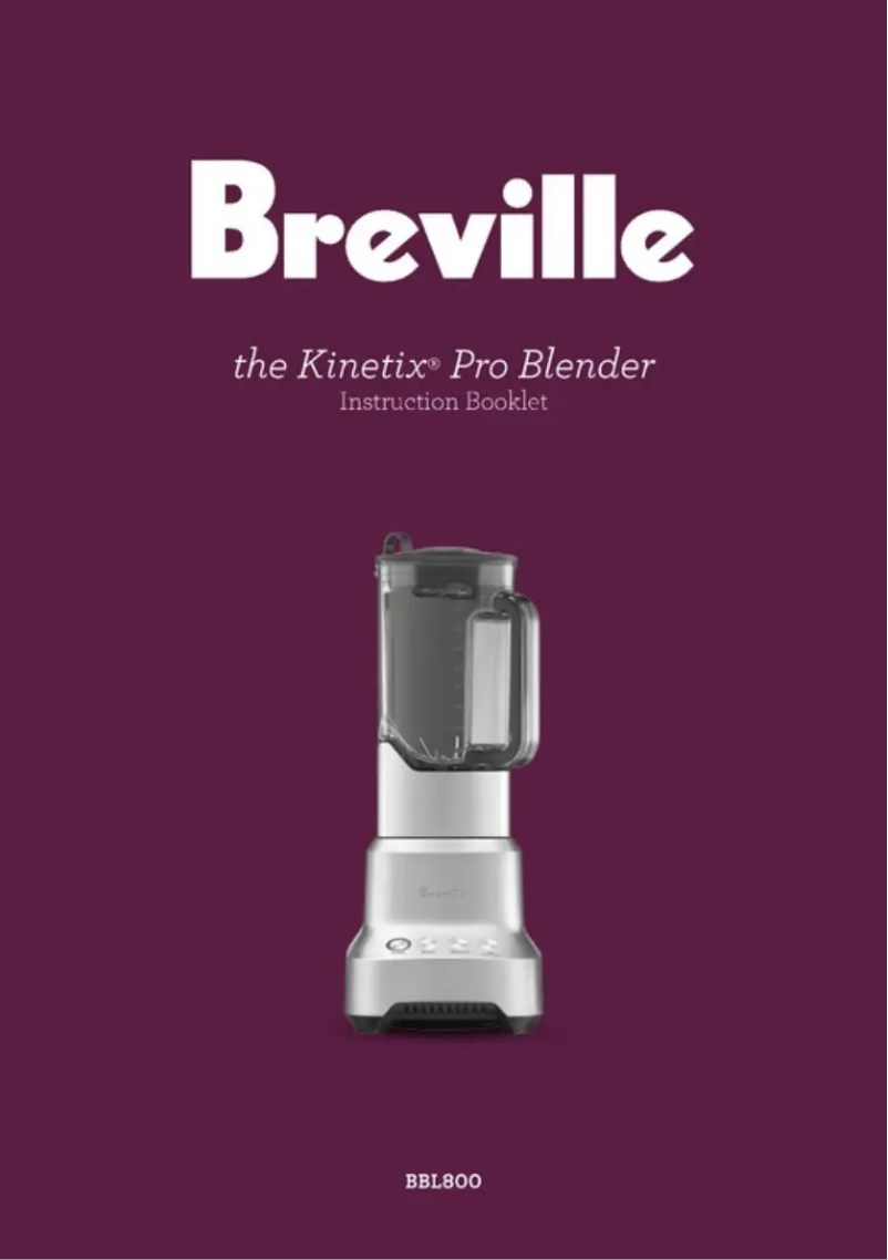 Image de la première page du manuel de l'appareil the Kinetix Pro Blender BBL800
