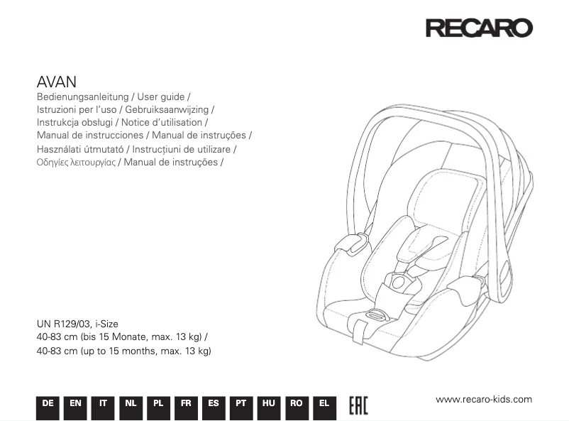 Imagen de la primera página del manual del dispositivo Avan