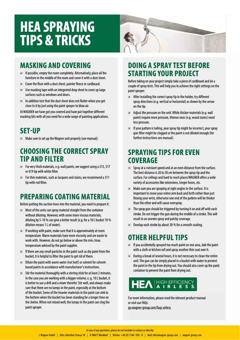 Page 1 de la notice Manuel utilisateur Wagner Airless HEA Control Series 250M