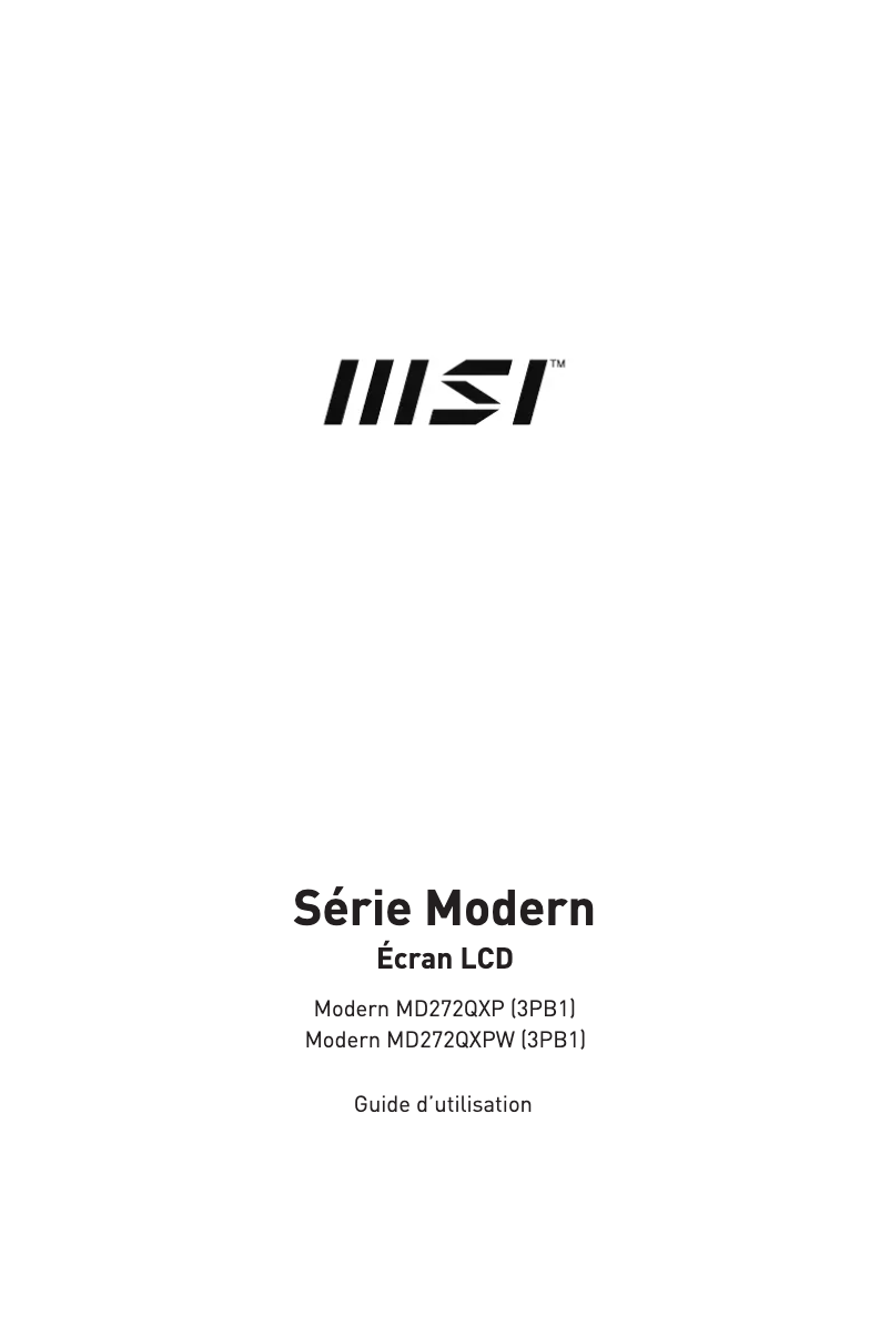 Página 1 del manual Manual de usuario MSI Modern MD272QXPW