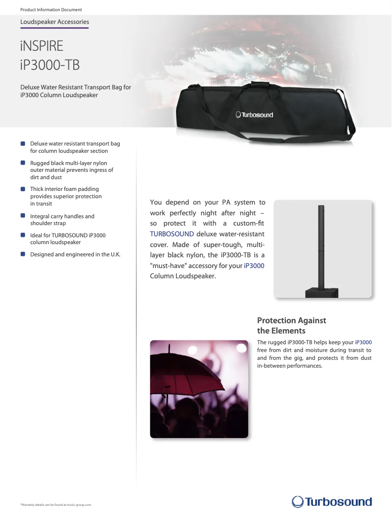 Page n°1 - Fiche technique Turbosound iP3000-TB