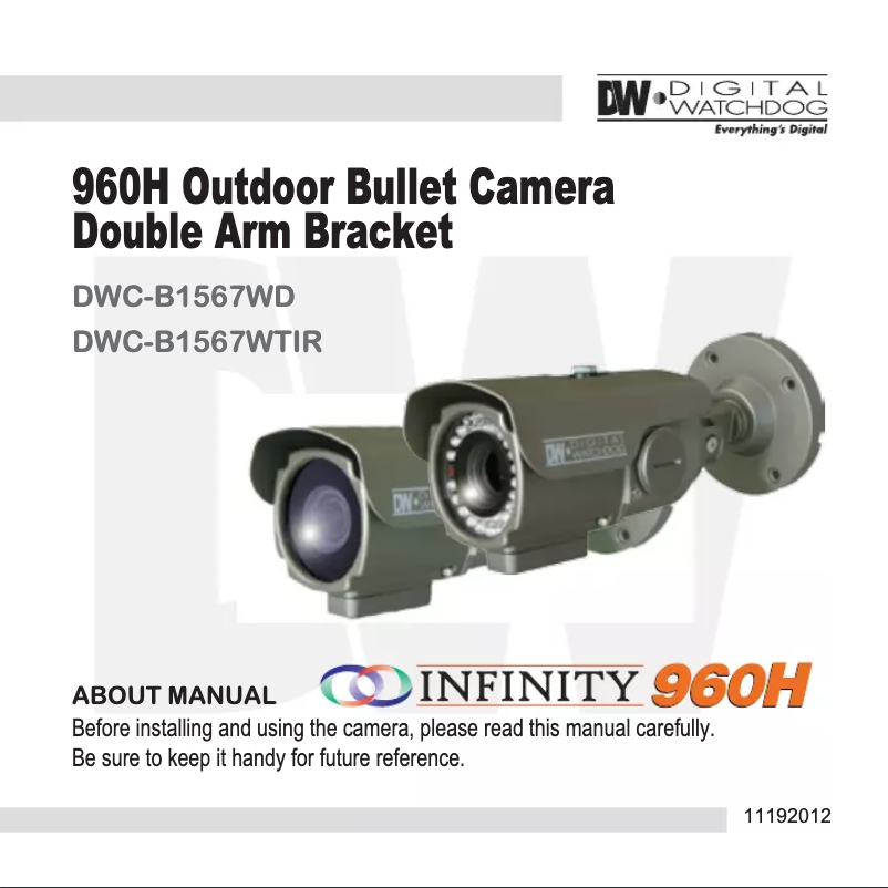 Image de la première page du manuel de l'appareil Infinity 960H DWC-B1567WTIR