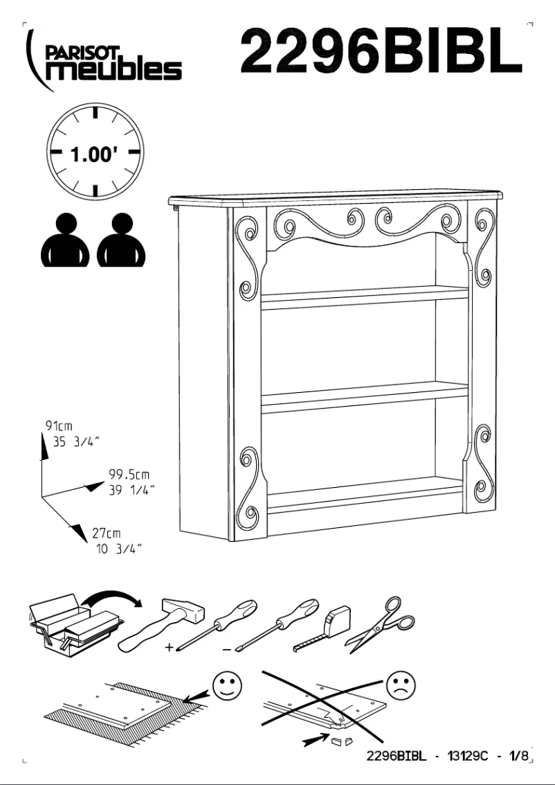Page n°1 - Manuel utilisateur Parisot Alice 2296BIBL