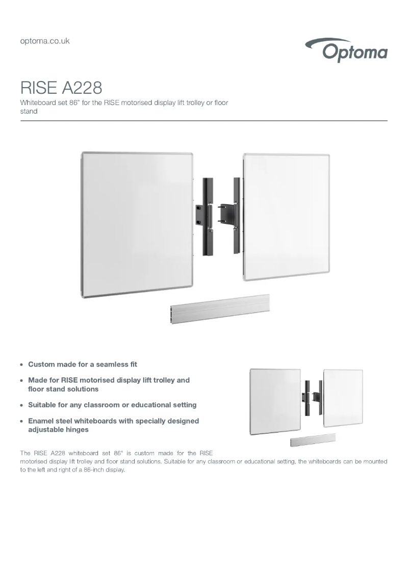 Page n°1 - Fiche technique Optoma RISE A228