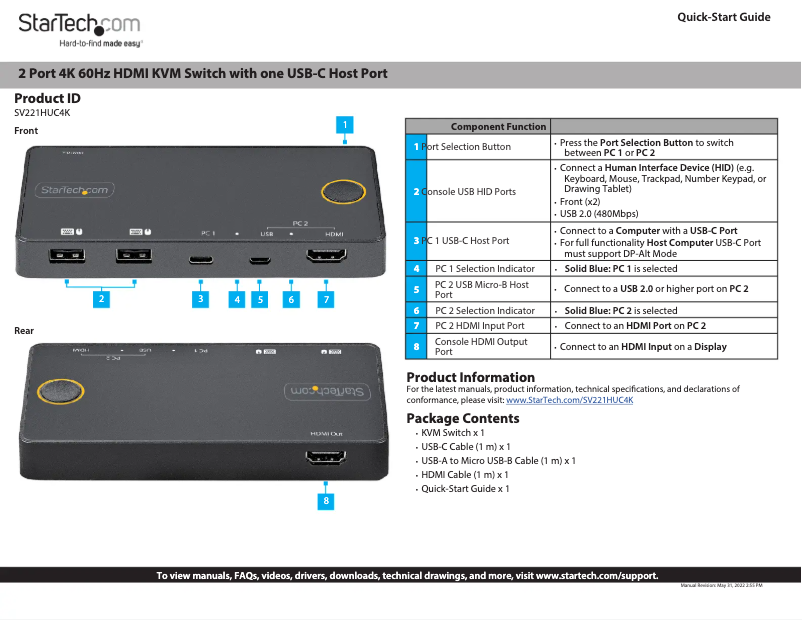 Página 1 del manual Manual de usuario StarTech.com SV221HUC4K