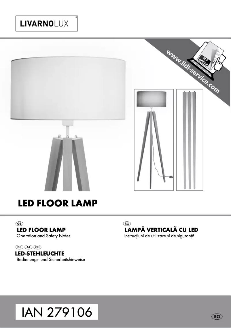 Page 1 de la notice Manuel utilisateur Livarno Lux IAN 279106