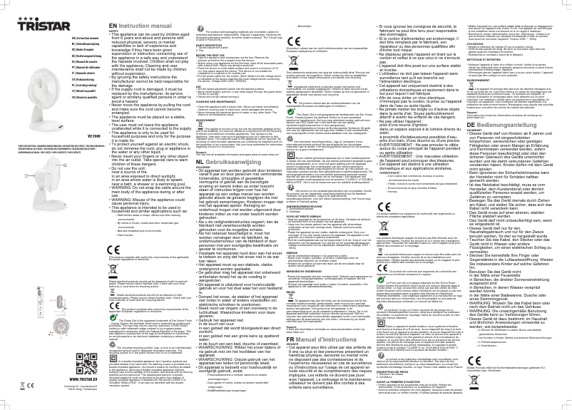 Página 1 del manual Manual de usuario TriStar VE-5909