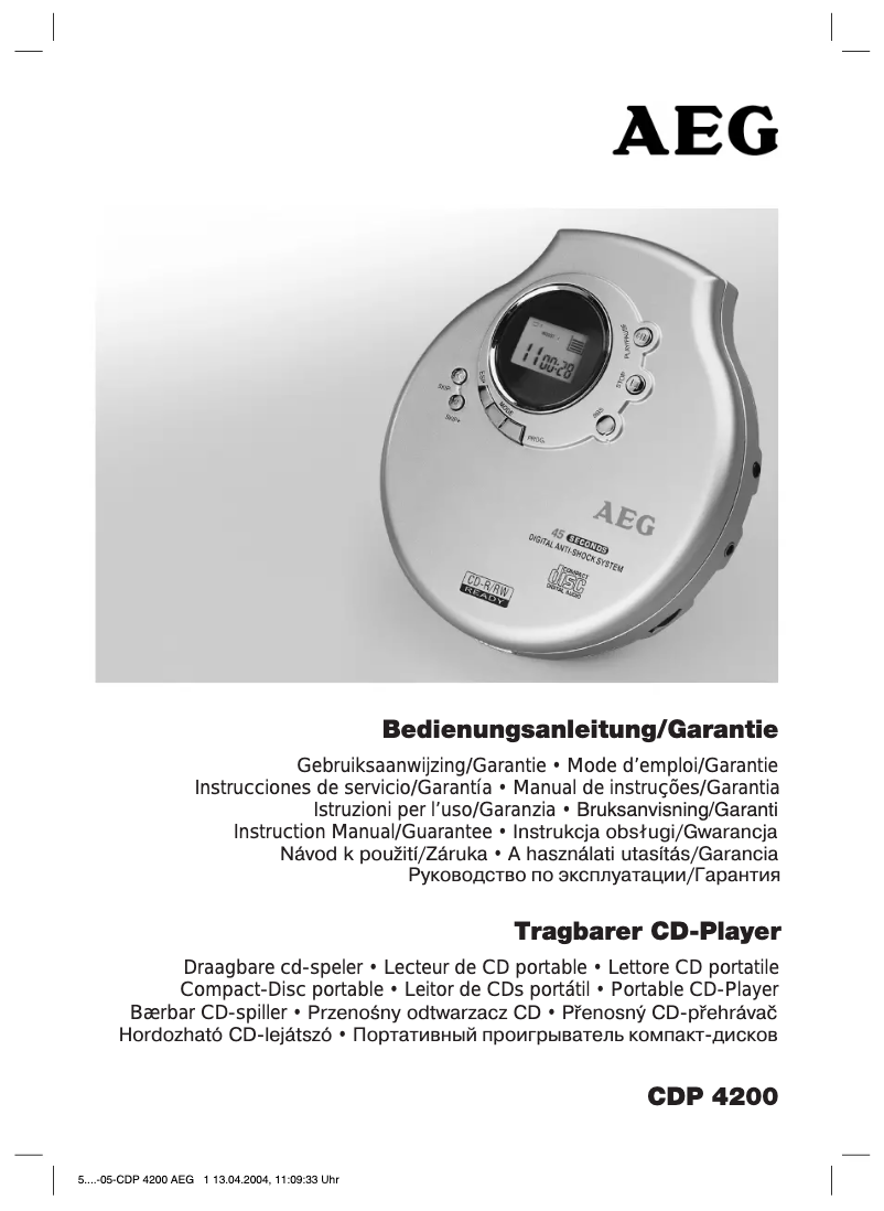 Imagen de la primera página del manual del dispositivo CDP 4200
