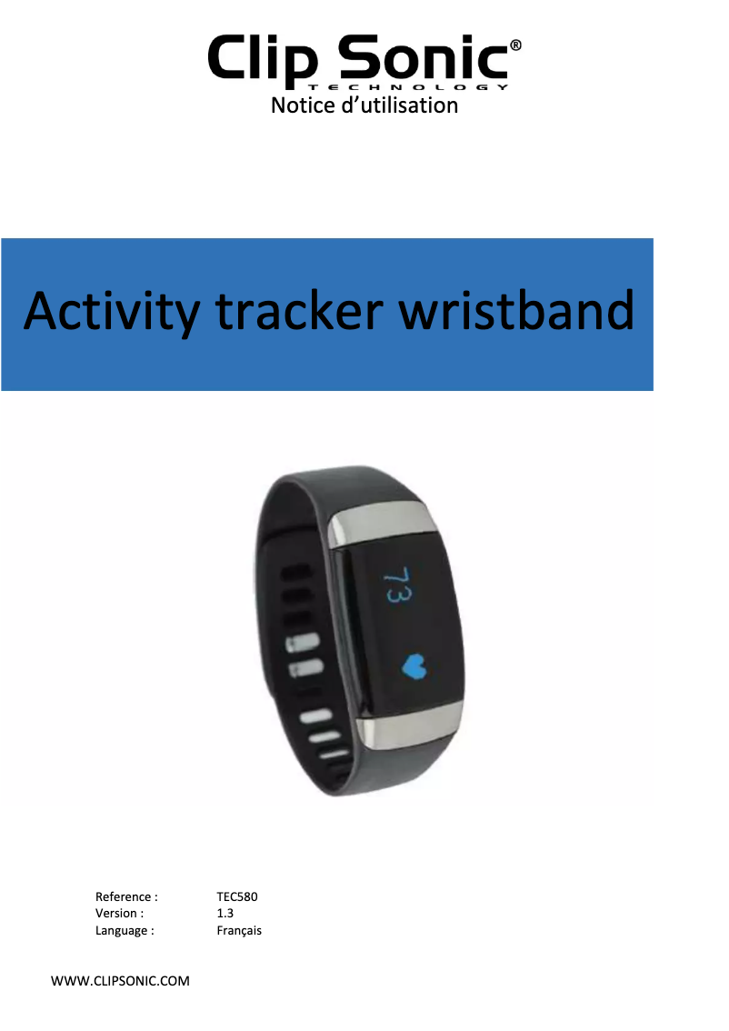 Page 1 de la notice Manuel utilisateur Clip Sonic TEC580