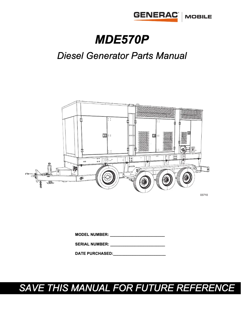 Page n°1 - Manuel utilisateur Generac MDE570