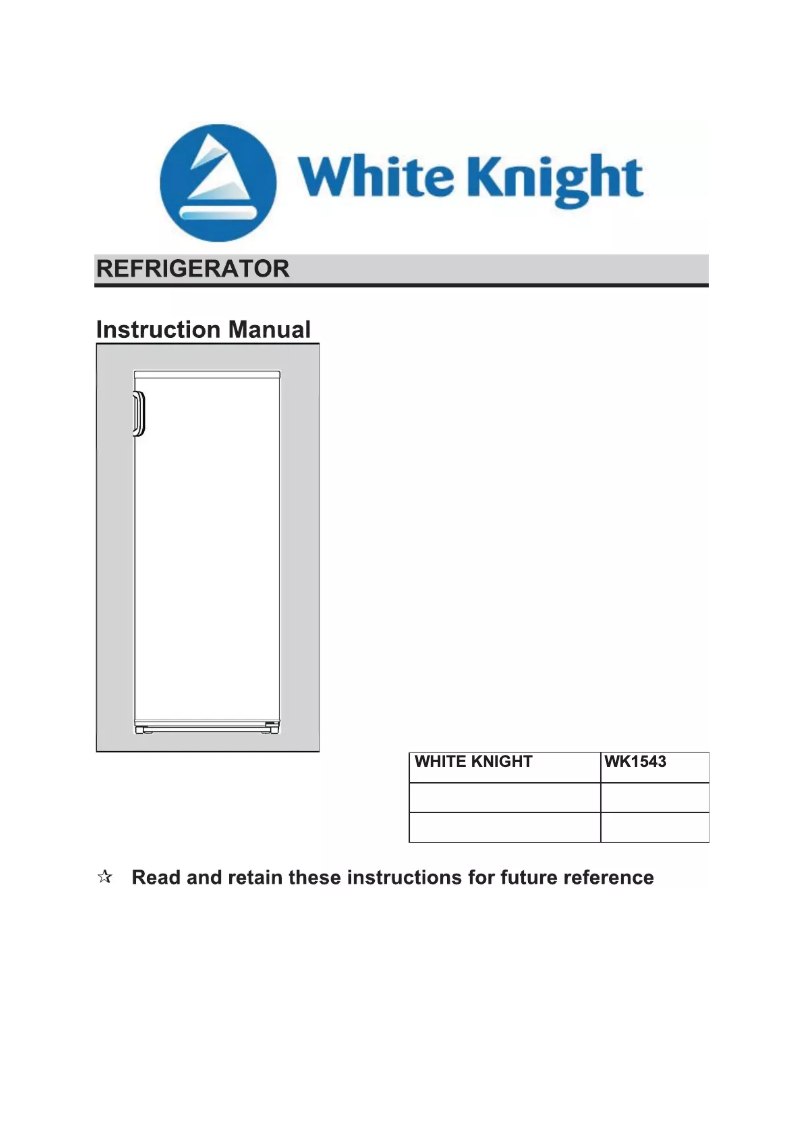 Page 1 de la notice Manuel utilisateur White Knight K1543