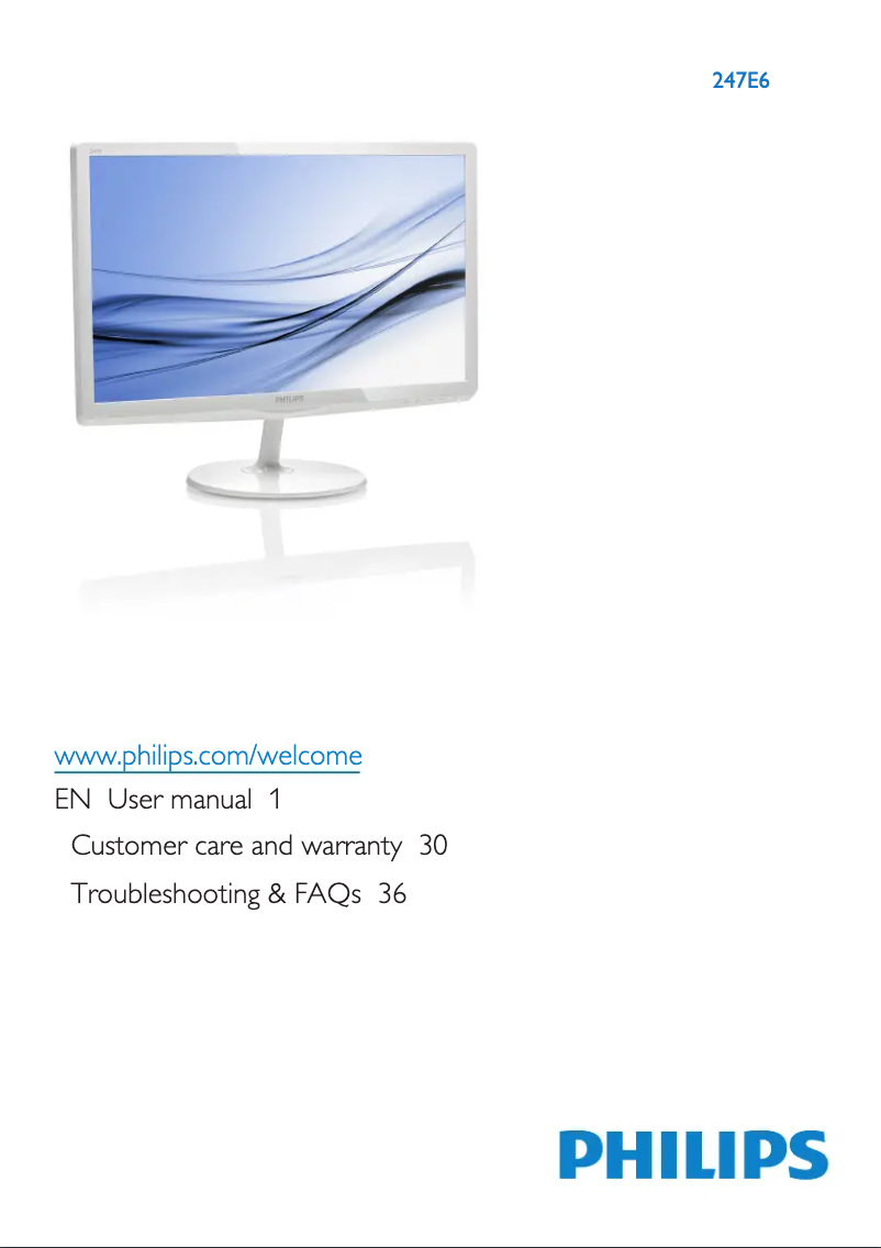 Page 1 de la notice Manuel utilisateur Philips 247E6BDAD