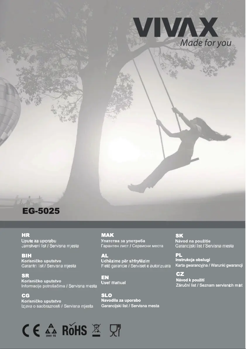 Page n°1 - Manuel utilisateur Vivax EG-5025