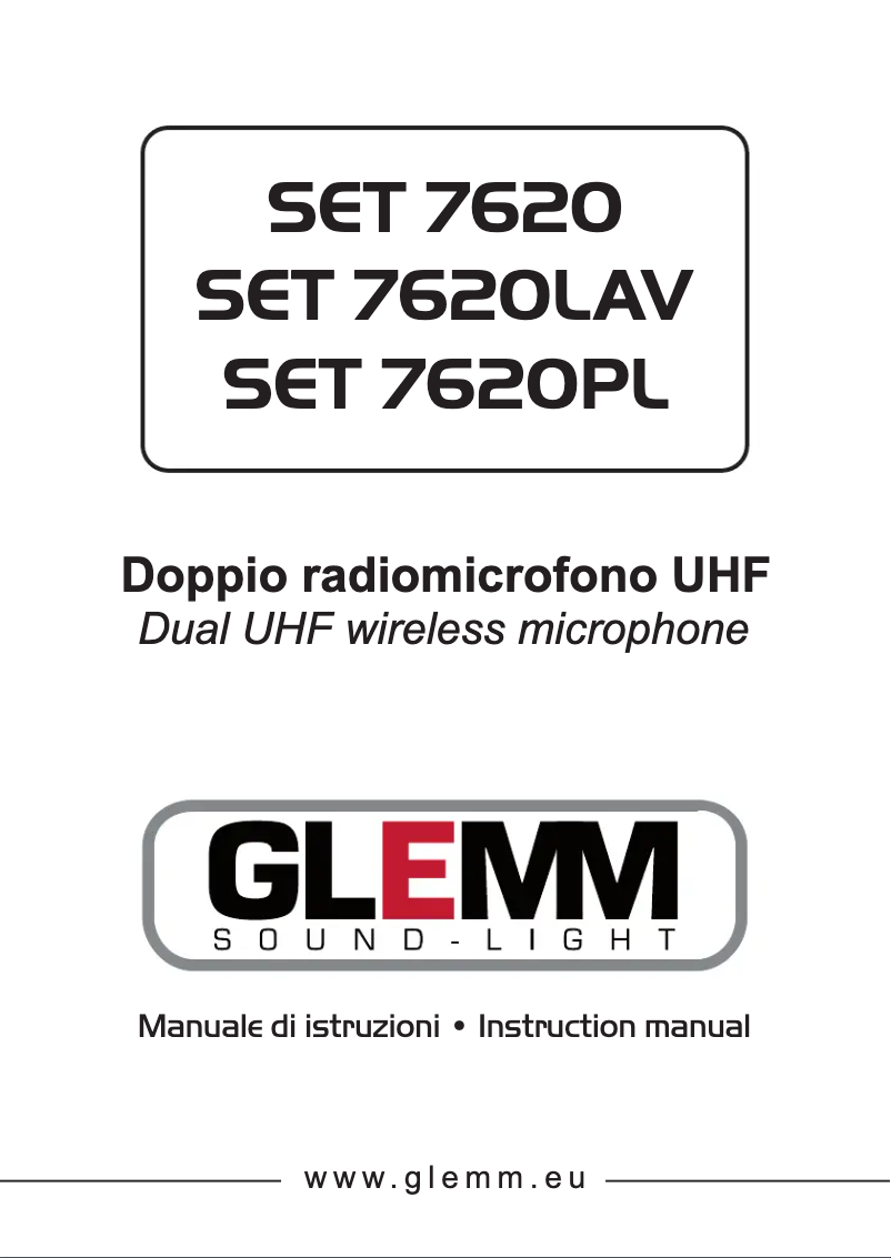 Página 1 del manual Manual de usuario Glemm SET 7620LAV