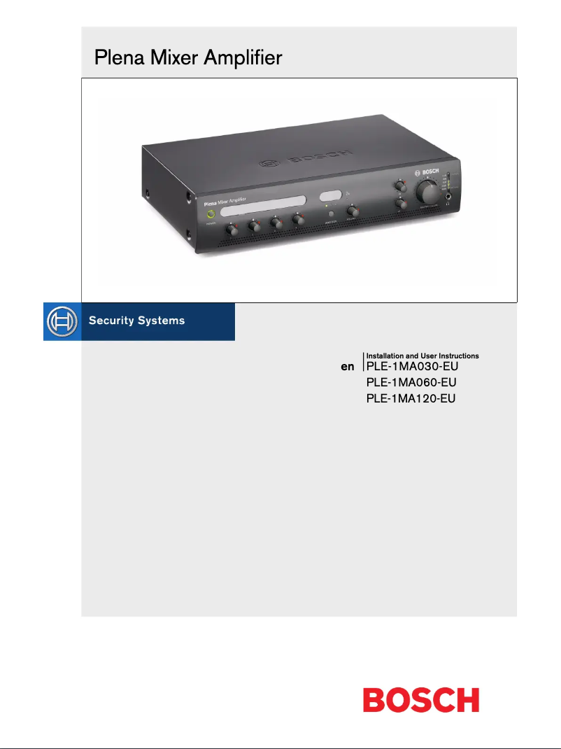 Page n°1 - Manuel utilisateur Bosch PLE-1MA060