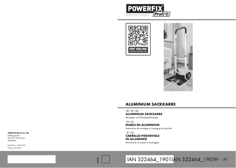 Página 1 del manual Manual de usuario Powerfix IAN 322464
