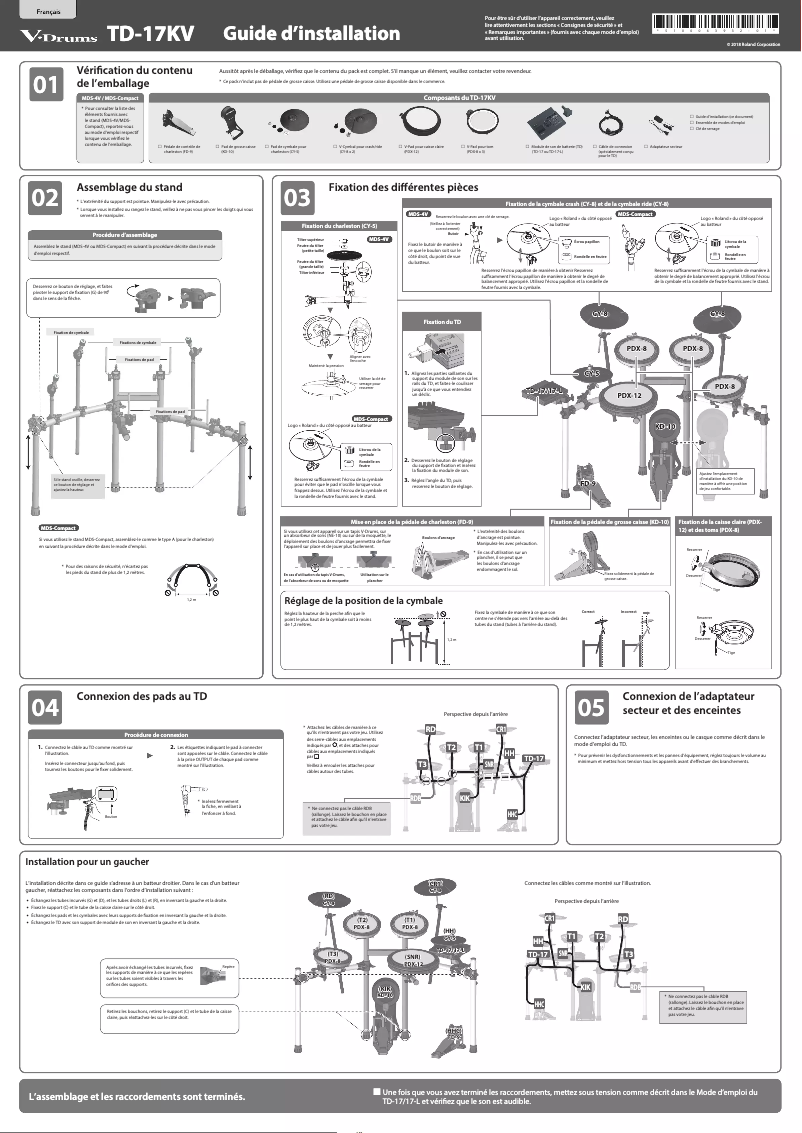 Page n°1 - Guide d'installation Roland TD-17KV