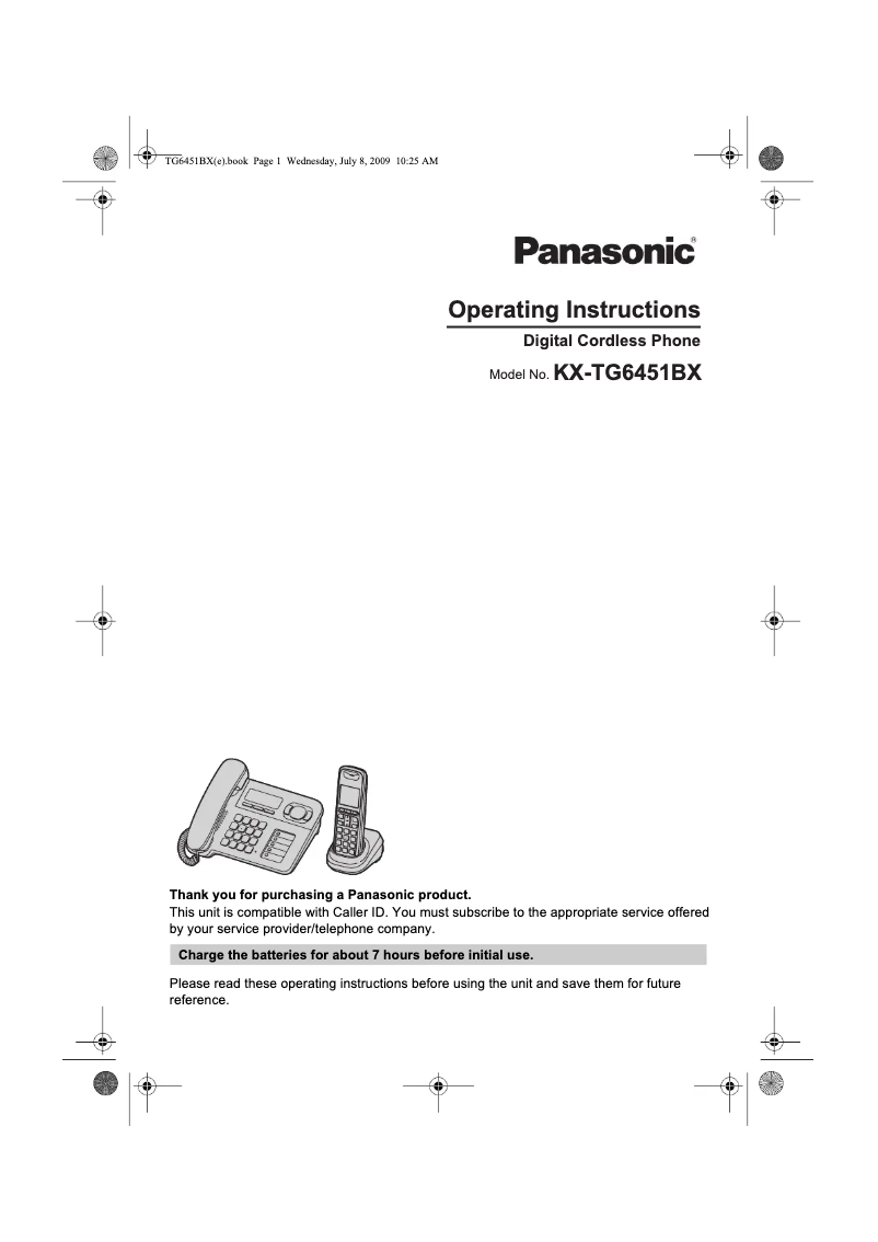 Página 1 del manual Manual de usuario Panasonic KX-TG6451BX
