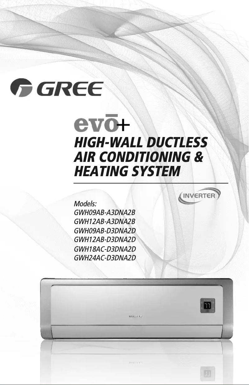 Image de la première page du manuel de l'appareil Evo+ GWH24AC-D3DNA2D/O