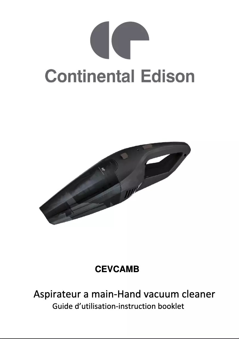 Page n°1 - Manuel utilisateur Continental Edison CEVCAMN