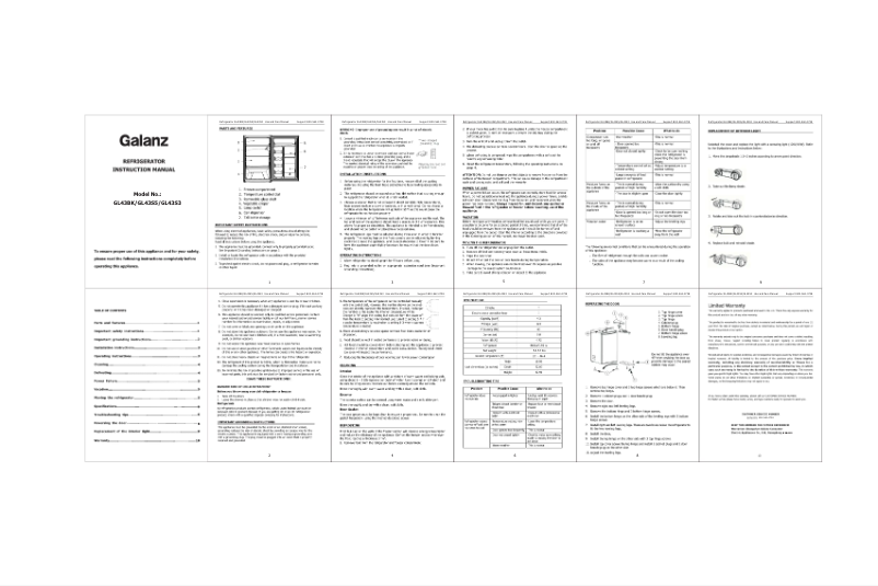 Page 1 de la notice Manuel utilisateur Galanz GL43S5