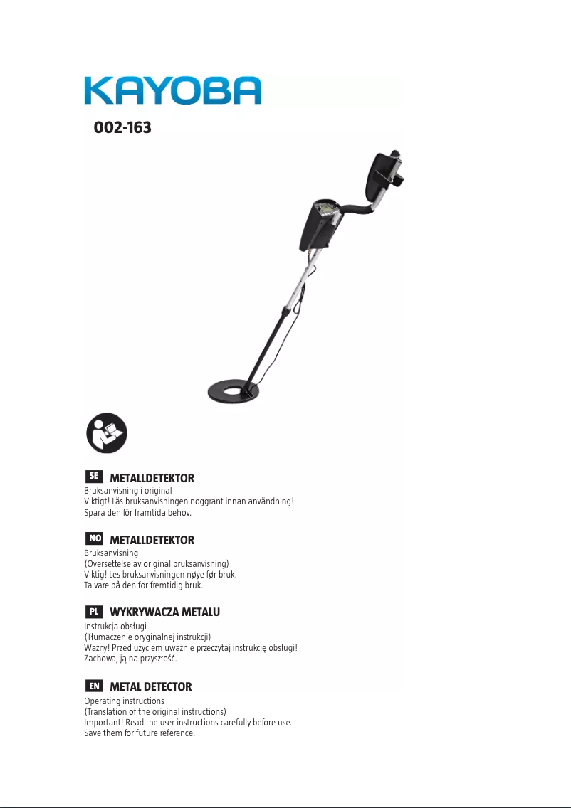 Page 1 de la notice Manuel utilisateur Kayoba 002-163