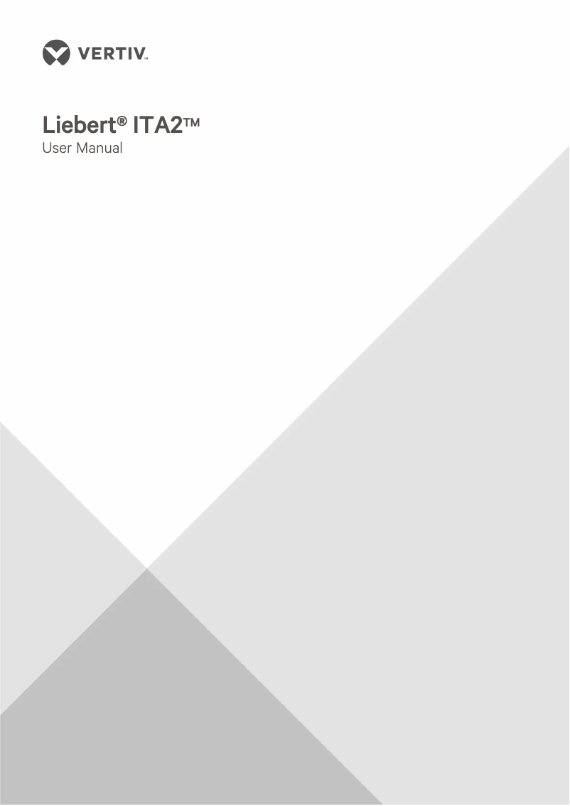 Page n°1 - Manuel utilisateur Liebert ITA2