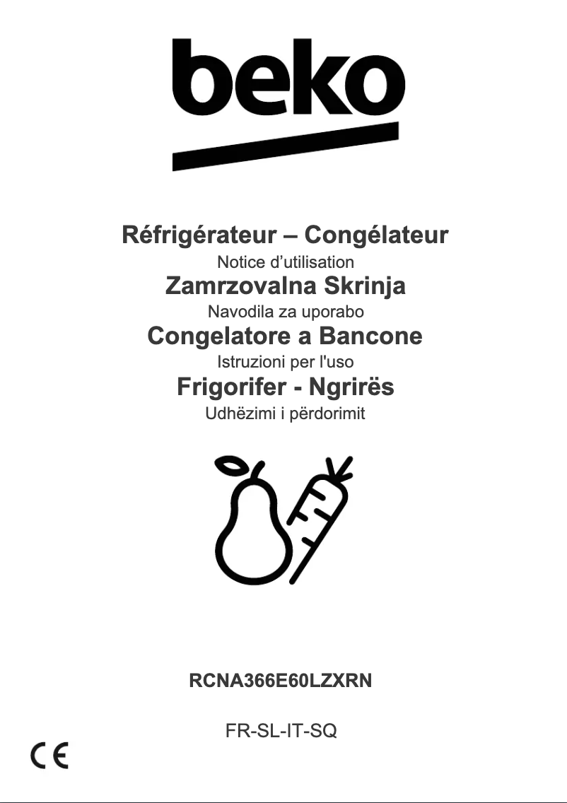 Page n°1 - Manuel utilisateur Beko RCNA366E60LZXRN