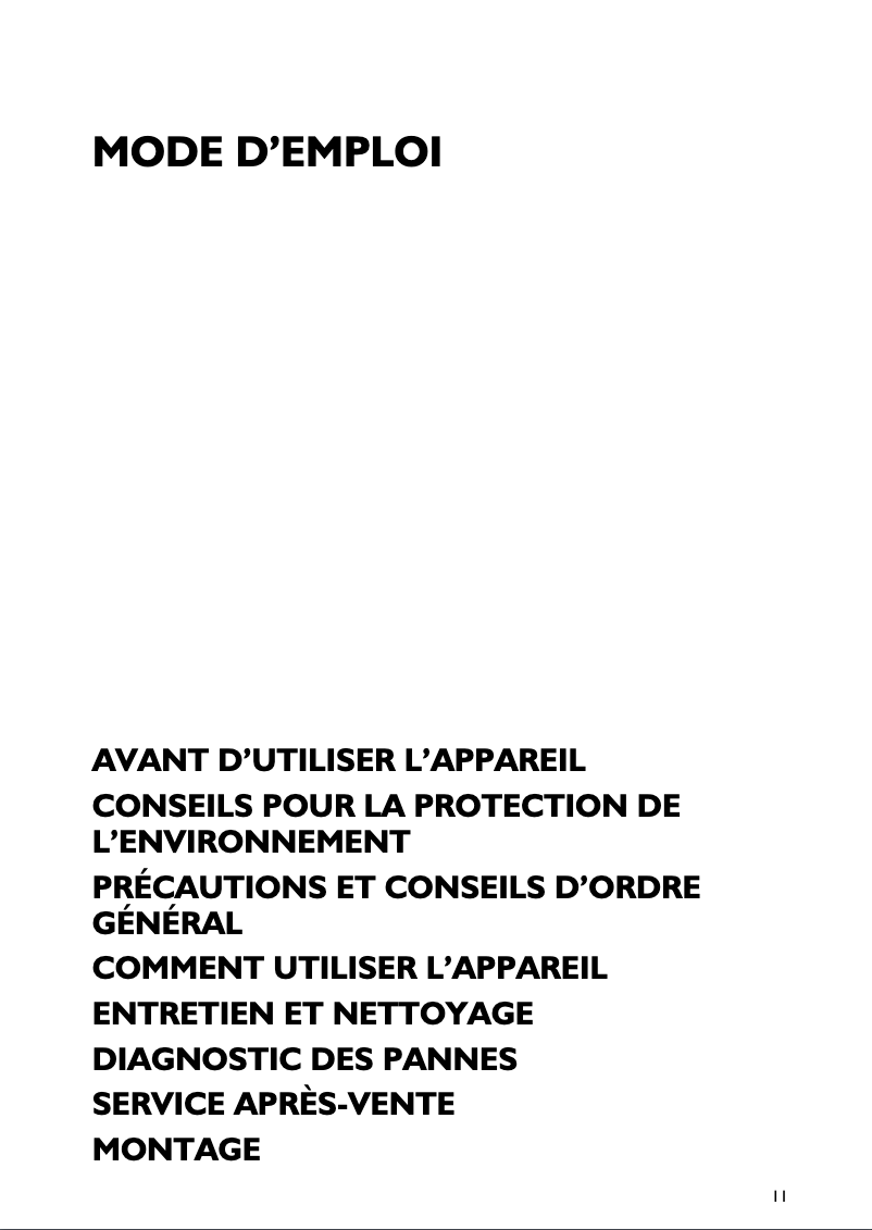 Page 1 de la notice Manuel utilisateur Bauknecht DDB 5390 IN
