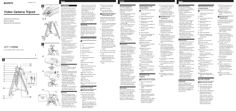 Page 1 de la notice Manuel utilisateur Sony VCT-1100RM