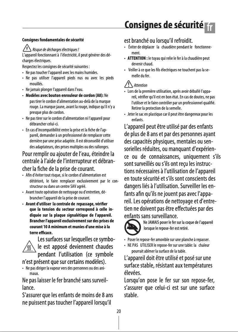 Page 1 de la notice Manuel utilisateur DeLonghi Stirella VVX2370