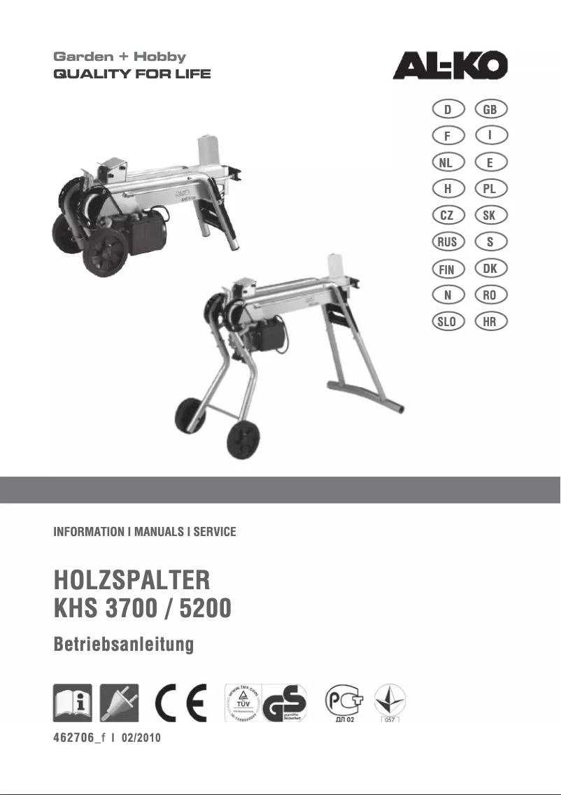 Page n°1 - Manuel utilisateur AL-KO KHS 3700