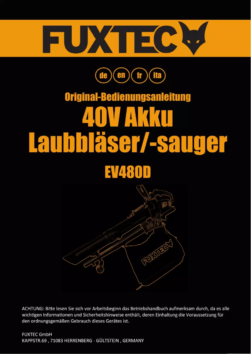 Image de la première page du manuel de l'appareil FX-EV480D