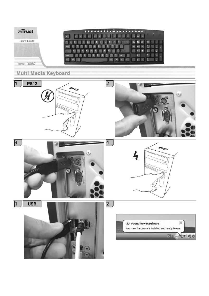 Página 1 del manual Manual de usuario Trust Multimedia Keyboard