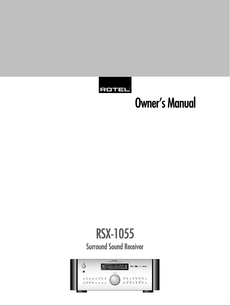 Image de la première page du manuel de l'appareil RSX-1055